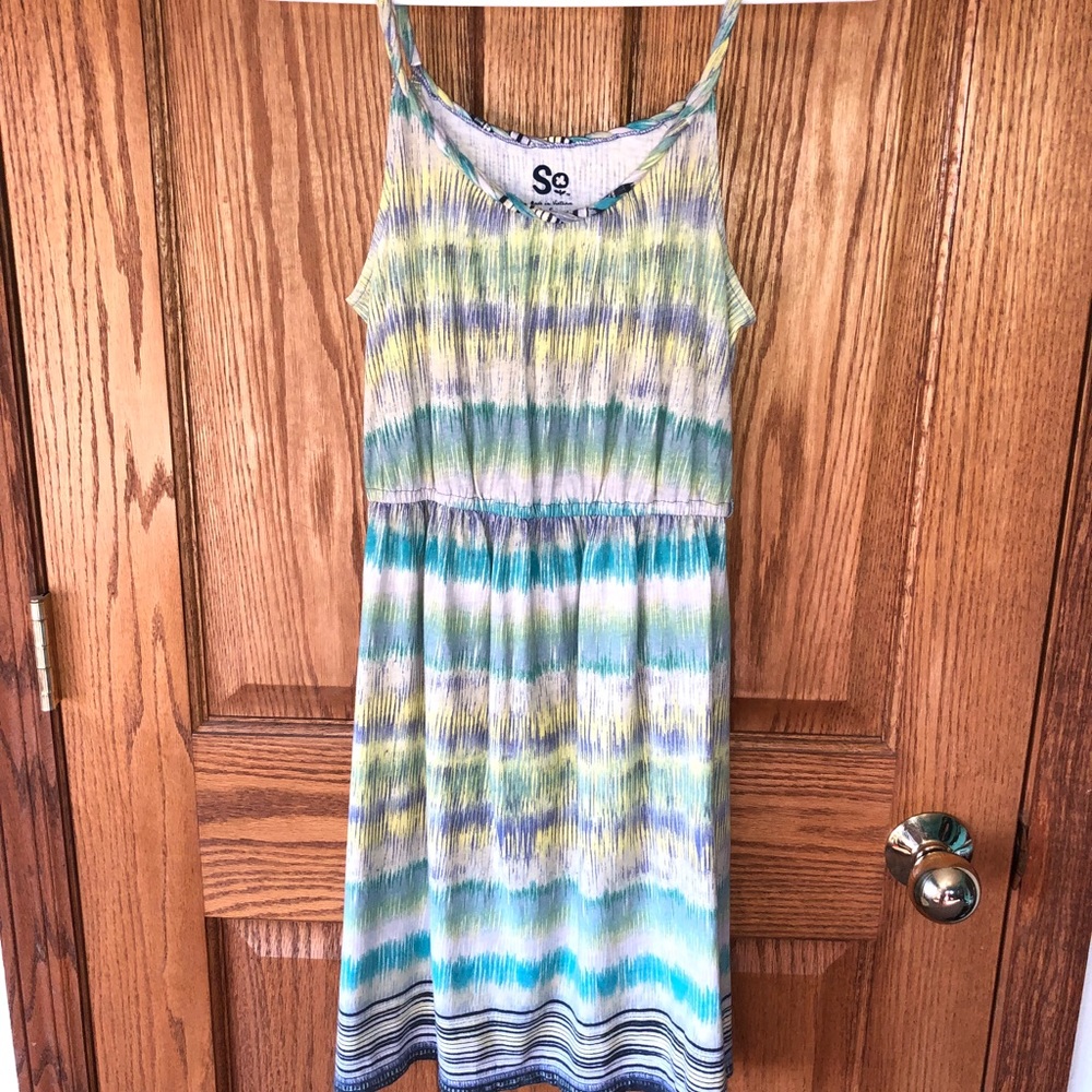 Blue, Yellow, Green Dress